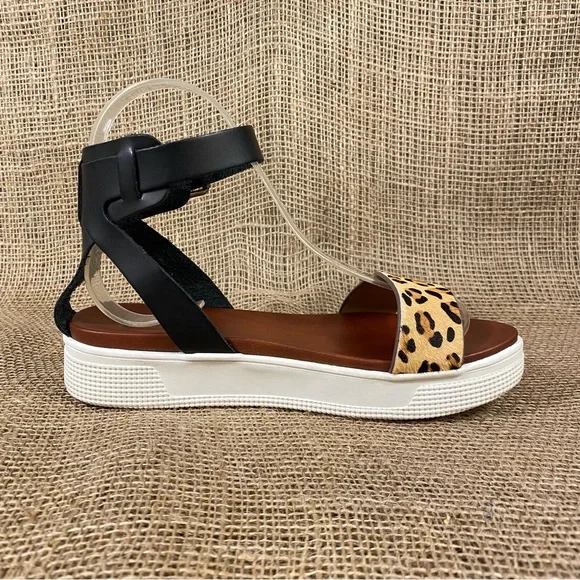 Mia Sandals Ankle Strap Platform Buckle Animal Print Size 6 - Picture 4 of 10
